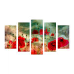 ΠΙΝΑΚΑΣ ΠΕΝΤΑΠΤΥΧΟ MDF POPPY FIELD FB97206.03 100X0