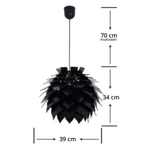 PENDANT CEILING/TABLE LAMP HM9205.03 BLACK MDF PINECONE PANELS