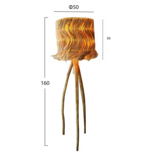 FLOOR STANDING LAMP TEAK BRANCH LEGS AND ABACA FIBER CAP IN NATURAL Φ50x50-160Hcm.HM7765