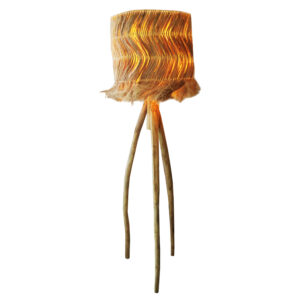 FLOOR STANDING LAMP TEAK BRANCH LEGS AND ABACA FIBER CAP IN NATURAL Φ50x50-160Hcm.HM7765