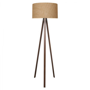 FLOOR STANDING LAMP HM7578.01 WALNUT COLOR TRIPOD, SANDY BEIGE CAP
