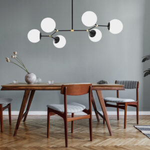 CEILING LIGHT BLACK METALLIC WITH GLASS HM7280 100Χ58Χ48 cm.