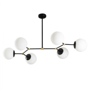 CEILING LIGHT BLACK METALLIC WITH GLASS HM7280 100Χ58Χ48 cm.