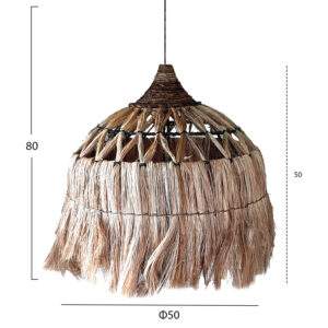 CEILING PENDANT MADE OF ABACA FIBERS IN NATURAL COLOR Φ50x50-80Hcm.HM7760