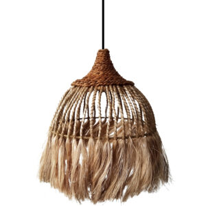CEILING PENDANT WITH ABACA FIBERS CAP NATURAL COLOR 50x50x63Hcm.HM7752