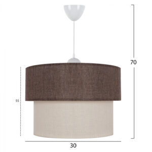 PENDANT CEILING LAMP HM7619.03 TWO-LAYER FABRIC DRUM, PLASTIC FRAME