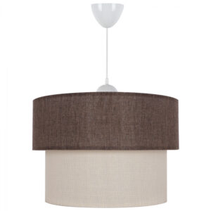 PENDANT CEILING LAMP HM7619.03 TWO-LAYER FABRIC DRUM, PLASTIC FRAME