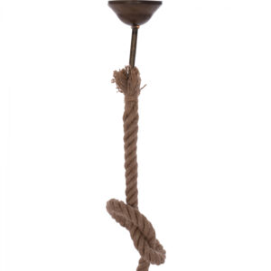 PENDANT CEILING LAMP HM7631.01 SINGLE ROPE- NATURAL ROPE COLOR-METAL ROOF CAP + RING ADAPTER FOR ADDITIONAL CAP OR SHADE