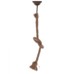 PENDANT CEILING LAMP HM7631.01 SINGLE ROPE- NATURAL ROPE COLOR-METAL ROOF CAP + RING ADAPTER FOR ADDITIONAL CAP OR SHADE