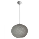 PENDANT CEILING LAMP HM7626.01 GREY SPHERE, KNITTED ROPE, INDOORS