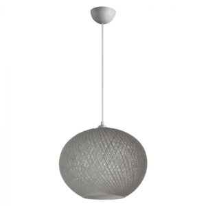 PENDANT CEILING LAMP HM7626.01 GREY SPHERE, KNITTED ROPE, INDOORS