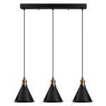 PENDANT LIGHT METALLIC BLACK HM7313 70X19X37-117 cm.