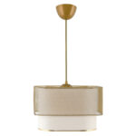 CEILING PENDANT HM7660.02 METAL-FABRIC GOLD-WHITE 30x20(65)Hcm.