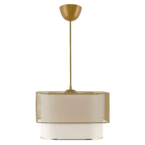 CEILING PENDANT HM7660.02 METAL-FABRIC GOLD-WHITE 30x20(65)Hcm.