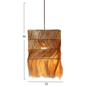 CEILING PENDANT CYLINDRICAL MADE OF ABACA IN NATURAL COLOR 35x35x50Hcm.HM7756