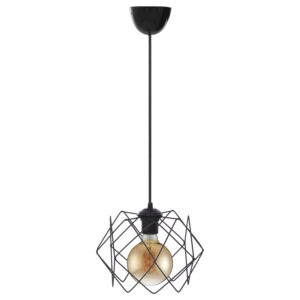 CEILING PENDANT BLACK METAL POLYGONAL SHAPE Φ26x66Hcm.HM7810.01