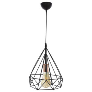 CEILING PENDANT BLACK METAL PYRAMID SHAPE Φ30x70Hcm.HM7686.01