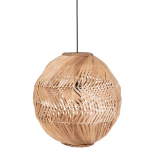 CEILING PENDANT SPHERICAL MADE OF ABACA FIBERS IN NATURAL COLOR Φ45x45-80Hcm.HM7769