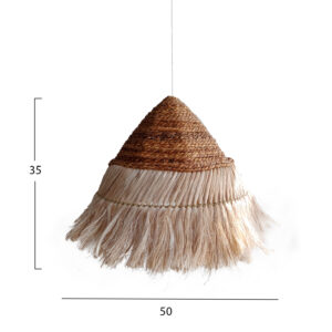 CEILING PENDANT ROUND PYRAMID CAP MADE OF ABACA FIBERS IN NATURAL COLOR 50x50x35Hcm.HM7762