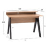 Desk Chanelle 120x59x85,5cm Natural with Black HM8649