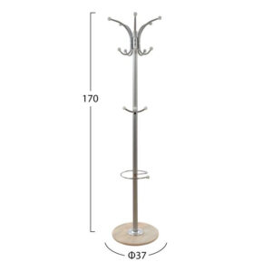 Hat/Coat Stand Metallic HM0038.40 rotating silver with marble ''37x170cm