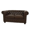 Sofa 2 seater Chesterfield type HM3010.01 dark brown Faux Leather 155x90x73 cm