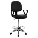 Office chair HM1042.01 with footstool-raised black 56,5x60x(114-136)  cm.