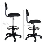Office chair HM1043.01 with footstool-raised black 45Χ42Χ132