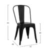 Metallic chair Melita in black matte 45x47x85cm HM8641.22