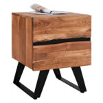 Bedside table Alicia HM8360.11 from solid acacia wood 45x35x56