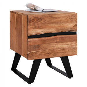 Bedside table Alicia HM8360.11 from solid acacia wood 45x35x56