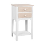 Nightstand Melody HM7002.02 White/Grey patina 38Χ28Χ69cm