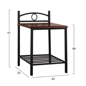 Bedside table Suzie HM387 from metal and wood 45x35x48-61 cm