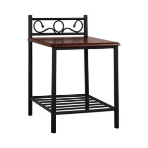 Bedside table Suzie HM388 from metal and wood 45x35x48-61 cm