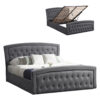 Bed Odelia Velvet Grey and Storage space 160x200 cm HM581.01
