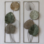 METAL WALL DECORATION HM7173 SILVER GREEN 31x5x89,5 cm.