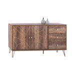 Buffet Kaitlyn HM8650 Walnut with gold 150x39,5x81cm