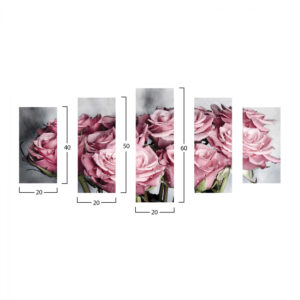 Canvas 5 piece set MDF English Roses HM7206.02 100x60x0,3 cm.