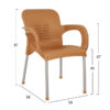 Polypropylene armchair HM5592.03 wood color with aluminum leg 59x58x81 cm.