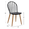 Set 5 pieces table sonama black legs & black polypropylene chairs HM11025.02
