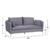 Set Living Room 2 Seater & 3 Seater Sofa Karen Velvet Grey HM11191