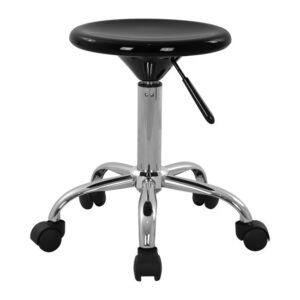 Office stool ANNY HM207 black with gas lift and coasters ''32Χ57cm