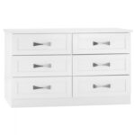 WHITE DRESSER HM317.05 WITH 6 DRAWERS 120X40X76cm.