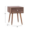Auxiliary Coffee Table Shanice HM8657 Walnut Embroideral Style 39x39x52 cm.