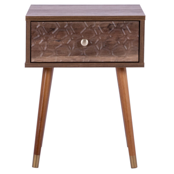 Auxiliary Coffee Table Shanice HM8657 Walnut Embroideral Style 39x39x52 cm.