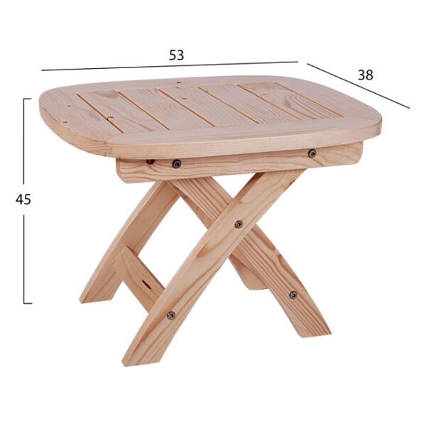 Beach Table HM5670.01 Wooden in natural color 53x38x45cm