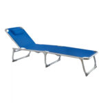Sunbed for beach HM5054.01 Heavy Type Blue Aluminum 188x58x28-80 cm.