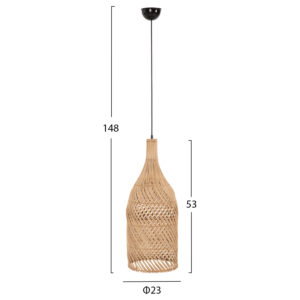 ΦΩΤΙΣΤΙΚΟ ΟΡΟΦΗΣ FB97885 ΚΡΕΜΑΣΤΟ ΑΠΟ RATTAN ΣΕ ΦΥΣΙΚΟ ΧΡΩΜΑ Φ23x148Yεκ.