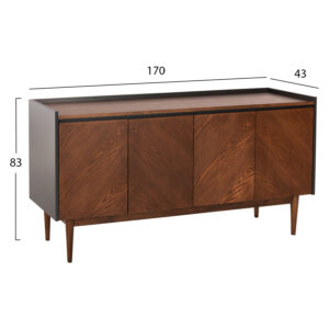 ΜΠΟΥΦΕΣ FB99740 MDF ΣΕ ΣΚΟΥΡΟ ΓΚΡΙ & ΚΑΡΥΔΙ ΚΑΠΛΑΜΑ 170x43x83Υεκ.