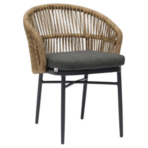 ΠΟΛΥΘΡΟΝΑ ΑΛΟΥΜΙΝΙΟΥ FB96265.01 ΣΚΟΥΡΟ ΓΚΡΙ- P.E.RATTAN ΣΕ ΦΥΣΙΚΟ 58x61x75Υεκ.